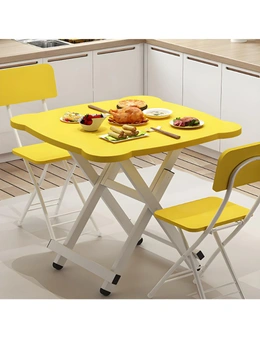 SOGA Yellow Minimalist Cat Ear Folding Table Indoor Outdoor Portable Stall Desk Home Decor