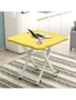 SOGA Yellow Minimalist Cat Ear Folding Table Indoor Outdoor Portable Stall Desk Home Decor, hi-res