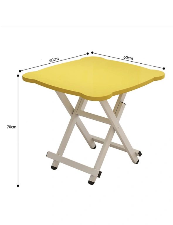 SOGA Yellow Minimalist Cat Ear Folding Table Indoor Outdoor Portable Stall Desk Home Decor, hi-res image number null