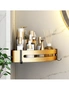 SOGA Gold Wall-Mounted Triangular Bathroom Storage Corner Vanity Organiser Space Saving Adhesive Shelf Rack with Hooks, hi-res