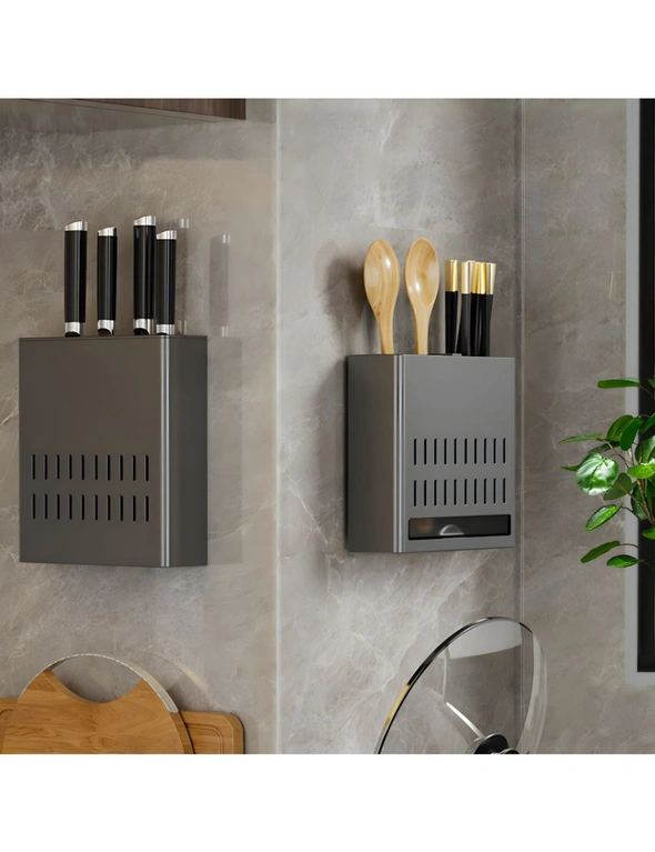 SOGA Wall Mounted Kitchen Knife Storage Rack Space-Saving Organiser, hi-res image number null