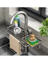 SOGA 2XDark Grey Kitchen Sink Organiser Faucet Soap Sponge Caddy Rack Drainer with Towel Bar Holder, hi-res