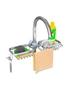 SOGA Silver Kitchen Sink Organiser Faucet Soap Sponge Caddy Rack Drainer with Towel Bar Holder, hi-res
