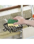 SOGA Black Kitchen Sink Organiser Faucet Soap Sponge Caddy Rack Drainer with Towel Bar Holder, hi-res