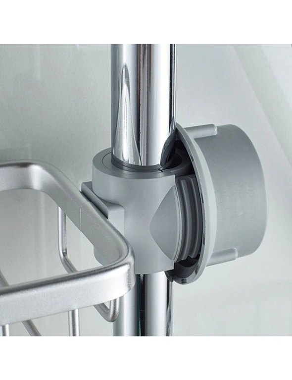 SOGA Silver Single Kitchen Sink Organiser Faucet Soap Sponge Caddy Rack Storage Drainer, hi-res image number null