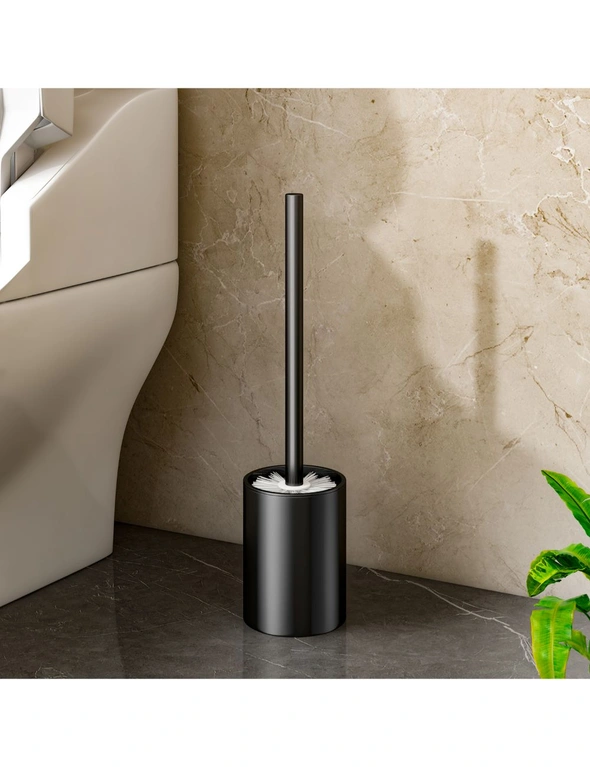 SOGA 27cm Wall-Mounted Toilet Brush with Holder Bathroom Cleaning Scrub Black, hi-res image number null