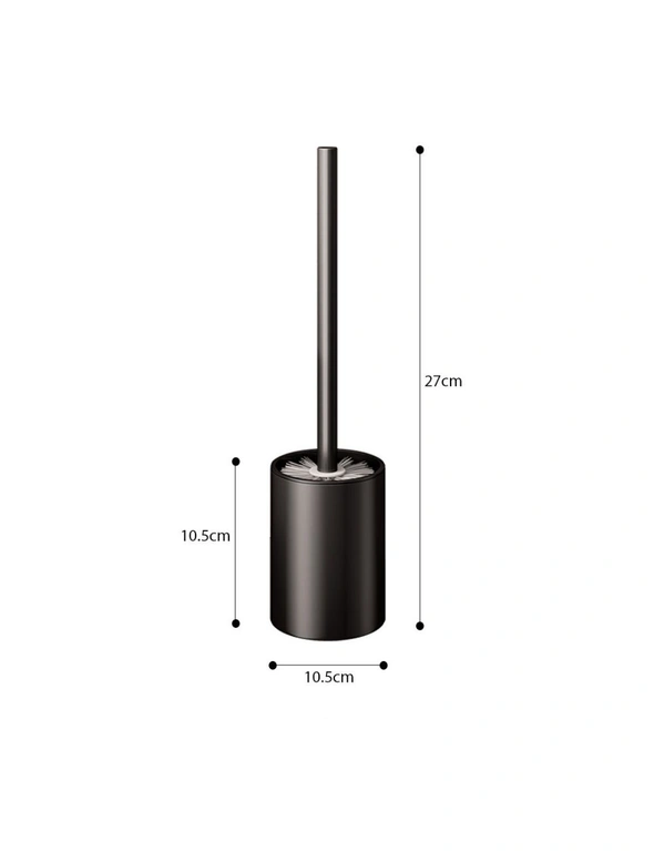 SOGA 27cm Wall-Mounted Toilet Brush with Holder Bathroom Cleaning Scrub Black, hi-res image number null