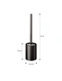 SOGA 27cm Wall-Mounted Toilet Brush with Holder Bathroom Cleaning Scrub Black, hi-res