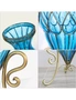 SOGA 67cm Blue Glass Vase and 12pcs Artificial Flowerss, hi-res