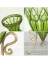 SOGA 67cm Green Glass Vase and 12pcs Artificial Flowers, hi-res