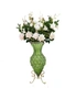 SOGA 67cm Green Glass Tall Floor Vase and 12pcs White Artificial Fake Flower Set, hi-res