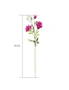 SOGA 67cm Purple Glass Tall Floor Vase and 12pcs Dark Pink Artificial Fake Flower Set, hi-res