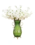 SOGA 51cm Green Glass Vase and 10pc White Artificial Flowers, hi-res