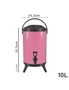 SOGA 8X 10L Stainless Steel Insulated Milk Tea Barrel Hot and Cold Beverage Dispenser Container with Faucet Pink, hi-res