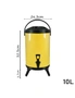 SOGA 2X 10L Stainless Steel Insulated Milk Tea Barrel Hot and Cold Beverage Dispenser Container with Faucet Yellow, hi-res