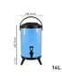 SOGA 2X 14L Stainless Steel Insulated Milk Tea Barrel Hot and Cold Beverage Dispenser Container with Faucet Blue, hi-res