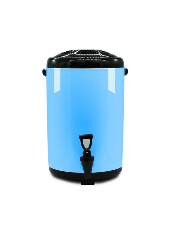 SOGA 2X 14L Stainless Steel Insulated Milk Tea Barrel Hot and Cold Beverage Dispenser Container with Faucet Blue, hi-res image number null