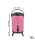 SOGA 14L Stainless Steel Insulated Milk Tea Barrel Hot and Cold Beverage Dispenser Container with Faucet Pink, hi-res