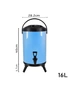 SOGA 16L Stainless Steel Insulated Milk Tea Barrel Hot and Cold Beverage Dispenser Container with Faucet Blue, hi-res