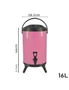 SOGA 4X 16L Stainless Steel Insulated Milk Tea Barrel Hot and Cold Beverage Dispenser Container with Faucet Pink, hi-res