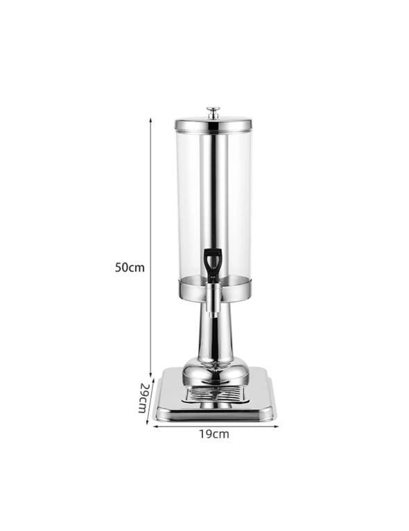 SOGA Single 3L Silver Stainless Steel Beverage Dispenser Ice Cylinder Clear Juicer Hot Cold Water Jug, hi-res image number null