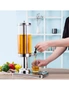 SOGA 2X Single 3L Silver Stainless Steel Beverage Dispenser Ice Cylinder Clear Juicer Hot Cold Water Jug, hi-res