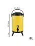 SOGA 8L Stainless Steel Insulated Milk Tea Barrel Hot and Cold Beverage Dispenser Container with Faucet Yellow, hi-res