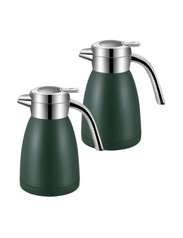 SOGA 2X 1.2L Stainless Steel Kettle Insulated Vacuum Flask Water Coffee Jug Thermal Green