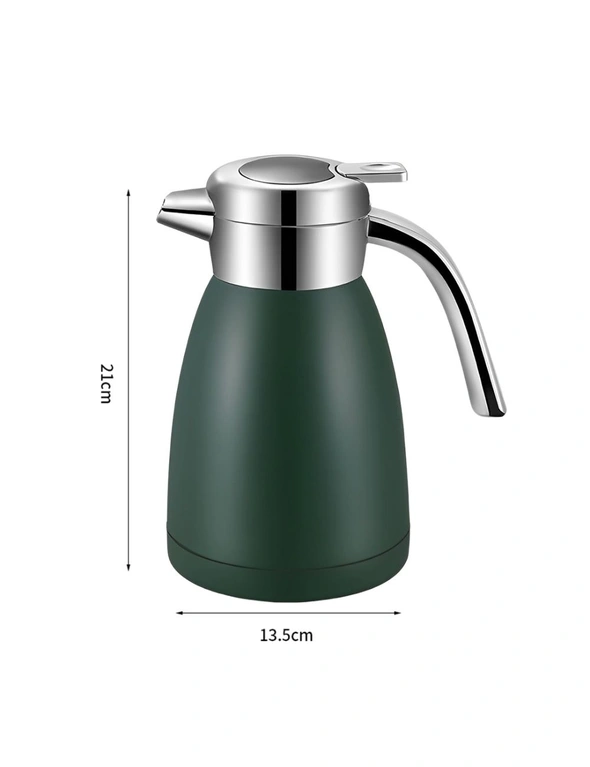 SOGA 2X 1.2L Stainless Steel Kettle Insulated Vacuum Flask Water Coffee Jug Thermal Green, hi-res image number null