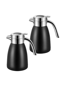 SOGA 2X 1.8L Stainless Steel Kettle Insulated Vacuum Flask Water Coffee Jug Thermal Black