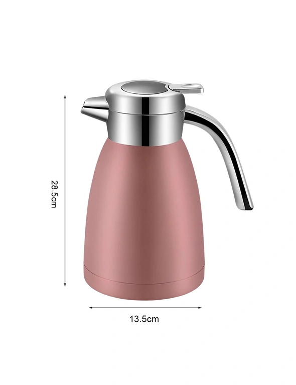SOGA 2.2L Stainless Steel Kettle Insulated Vacuum Flask Water Coffee Jug Thermal Pink, hi-res image number null