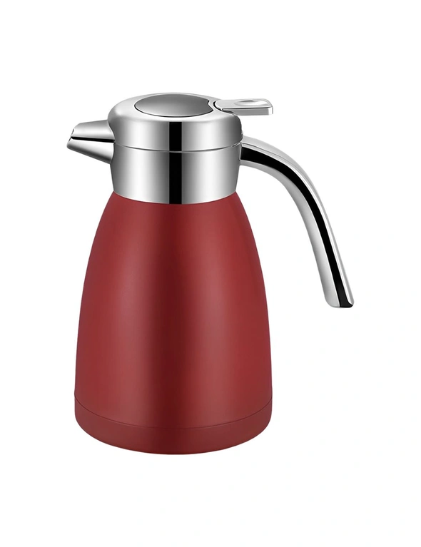 SOGA 2.2L Stainless Steel Kettle Insulated Vacuum Flask Water Coffee Jug Thermal Red, hi-res image number null