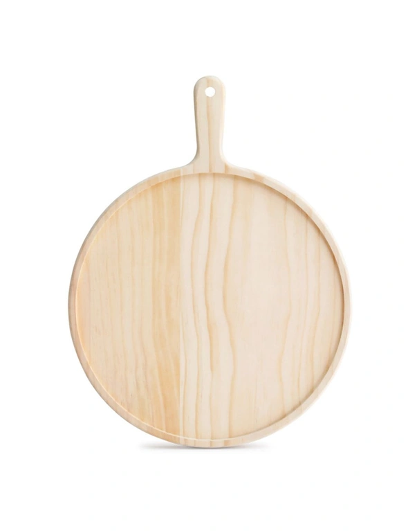 SOGA 7 inch Round Premium Wooden Pine Food Serving Tray Charcuterie Board Paddle Home Decor, hi-res image number null