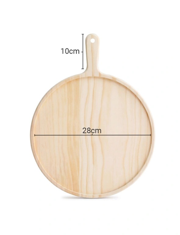 SOGA 11 inch Round Premium Wooden Pine Food Serving Tray Charcuterie Board Paddle Home Decor, hi-res image number null