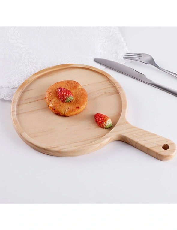 SOGA 12 inch Round Premium  Wooden Pine Food Serving Tray Charcuterie Board Paddle Home Decor, hi-res image number null