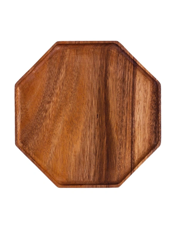 SOGA 25cm Octagon Wooden Acacia Food Serving Tray Charcuterie Board Centerpiece  Home Decor, hi-res image number null