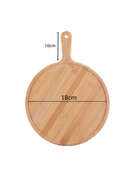 SOGA 7 inch Blonde Round Premium Wooden Serving Tray Board Paddle with Handle Home Decor