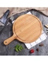 SOGA 2X 11 inch Blonde Round Premium Wooden Serving Tray Board Paddle with Handle Home Decor, hi-res