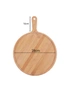SOGA 2X 11 inch Blonde Round Premium Wooden Serving Tray Board Paddle with Handle Home Decor, hi-res