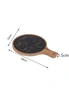 SOGA 2X 30cm Black Circle Wooden Serving Tray Slate Steak Serving Platter Chopping Board Paddle Home Decor, hi-res