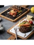 SOGA 33.5cm White Square Wooden Serving Tray Slate Steak Serving Platter Chopping Board Paddle Home Decor, hi-res