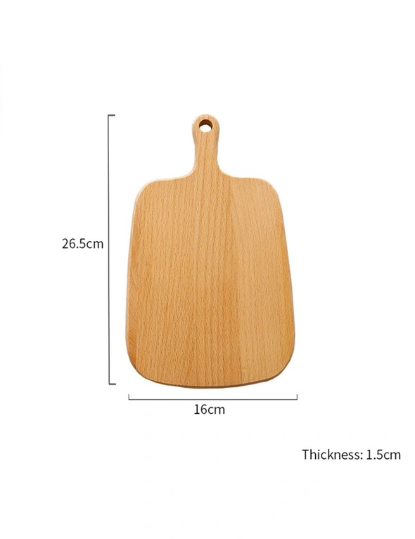 SOGA 26cm Brown Rectangle Wooden Serving Tray Chopping Board Paddle with Handle Home Decor, hi-res image number null