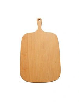 SOGA 33cm Brown Rectangle Wooden Serving Tray Chopping Board Paddle with Handle Home Decor