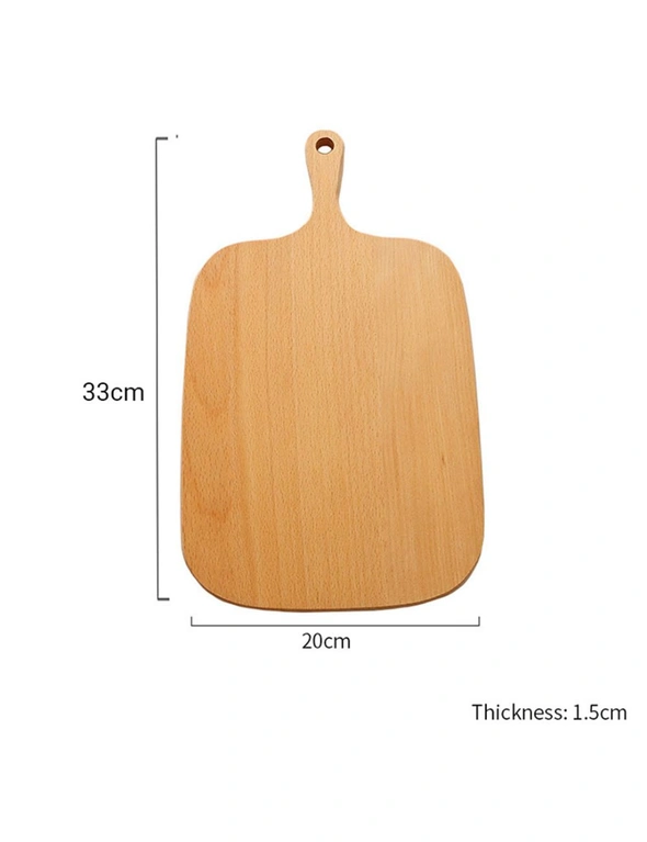 SOGA 2X 33cm Brown Rectangle Wooden Serving Tray Chopping Board Paddle with Handle Home Decor, hi-res image number null
