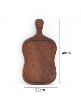 SOGA 2X 40cm Brown Wooden Serving Tray Board Paddle with Handle Home Decor
