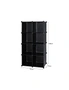 SOGA 4 Tier 8-Cube Black Portable Wardrobe Divide-Grid Modular Storage Organiser Foldable Closet, hi-res