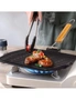 SOGA Rectangular Cast Iron Griddle Grill Frying Pan with Folding Wooden Handle, hi-res