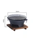 SOGA 2X Large Cast Iron Round Stove Charcoal Table Net Grill Japanese Style BBQ Picnic Camping with Wooden Board, hi-res