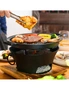SOGA Medium Cast Iron Round Stove Charcoal Table Net Grill Japanese Style BBQ Picnic Camping with Wooden Board, hi-res