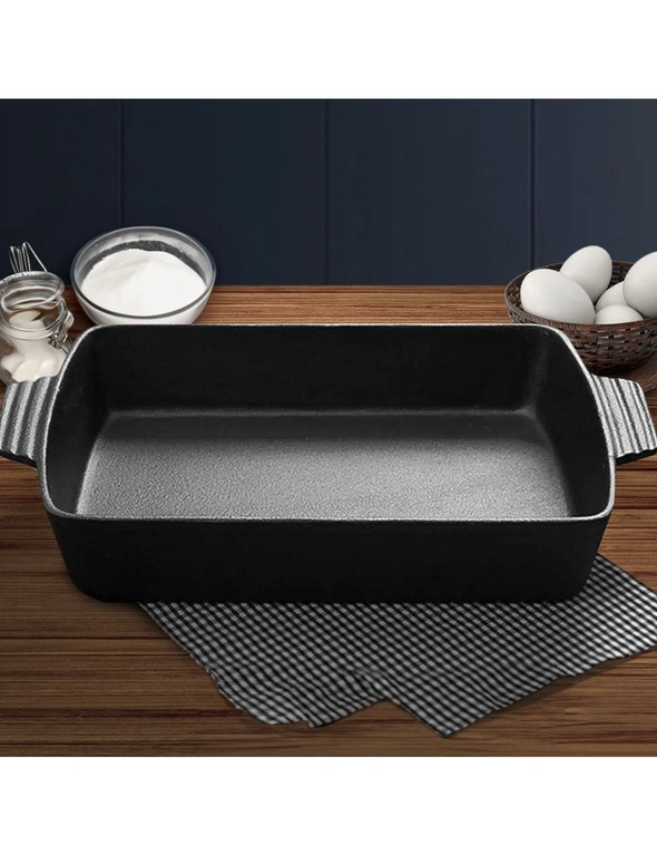 SOGA 33cm Cast Iron Rectangle Baking Dish, hi-res image number null